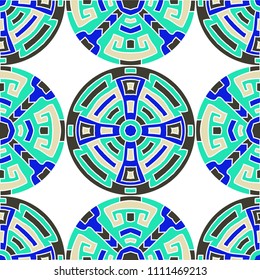 Semless pattern. Abstract colorful background with north american motifs for banner or print. Seamless color background with ethnic motifs for your design. Vector texture.