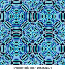 Semless pattern. Indian color ethnic background with folk motifs for banner or print. Seamless color background with ethnic motifs for your design. Vector texture.