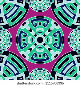 Semless pattern. Indian color ethnic background with folk motifs for banner or print. Seamless color background with ethnic motifs for your design. Vector texture.