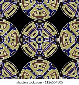 Semless pattern. Indian color ethnic background with folk motifs for print or paper. Seamless color background with ethnic motifs for your design. Vector texture.