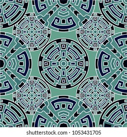 Semless pattern. Indian colorful background with north american motifs for banner or print. Seamless color background with ethnic motifs for your design. Vector texture.