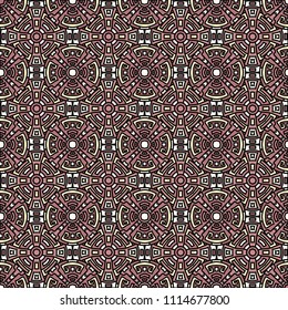 Semless pattern. Indian colorful background with north american motifs for cover or textile. Seamless color background with ethnic motifs for your design. Vector texture.