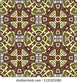 Semless pattern. Indian colorful background with north american motifs for banner or print. Seamless color background with ethnic motifs for your design. Vector texture.