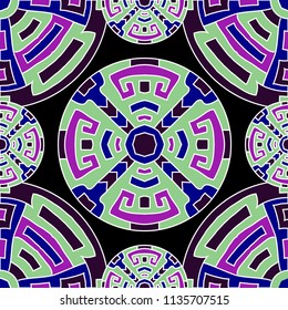 Semless pattern. Indian colorful background with north american motifs for banner or print. Seamless color background with ethnic motifs for your design. Vector texture.