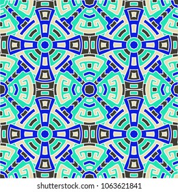 Semless pattern. Trendy color ethnic background with folk motifs for print or paper. Seamless color background with ethnic motifs for your design. Vector texture.