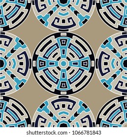 Semless pattern. Trendy color ethnic background with folk motifs for banner or print. Seamless color background with ethnic motifs for your design. Vector texture.