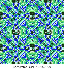 Semless pattern. Trendy color ethnic background with folk motifs for cover or textile. Seamless color background with ethnic motifs for your design. Vector texture.