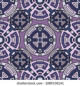 Semless pattern. Trendy color ethnic background with folk motifs for print or paper. Seamless color background with ethnic motifs for your design. Vector texture.