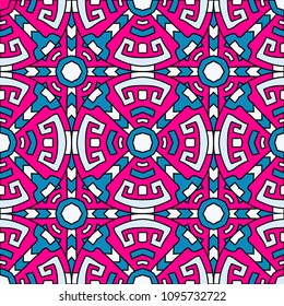 Semless pattern. Trendy color ethnic background with folk motifs for banner or print. Seamless color background with ethnic motifs for your design. Vector texture.