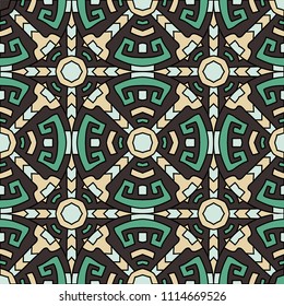 Semless pattern. Trendy color ethnic background with folk motifs for banner or print. Seamless color background with ethnic motifs for your design. Vector texture.