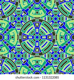 Semless pattern. Trendy color ethnic background with folk motifs for banner or print. Seamless color background with ethnic motifs for your design. Vector texture.