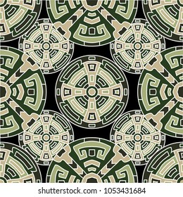 Semless pattern. Trendy colorful background with north american motifs for cover or textile. Seamless color background with ethnic motifs for your design. Vector texture.