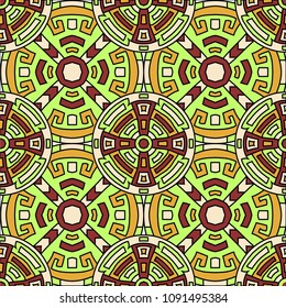Semless pattern. Trendy colorful background with north american motifs for cover or textile. Seamless color background with ethnic motifs for your design. Vector texture.