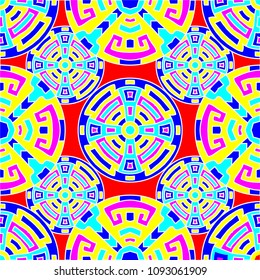 Semless pattern. Trendy colorful background with north american motifs for print or paper. Seamless color background with ethnic motifs for your design. Vector texture.