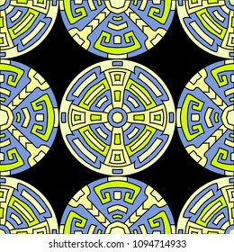 Semless pattern. Trendy colorful background with north american motifs for cover or textile. Seamless color background with ethnic motifs for your design. Vector texture.