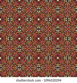 Semless pattern. Trendy colorful background with north american motifs for print or paper. Seamless color background with ethnic motifs for your design. Vector texture.