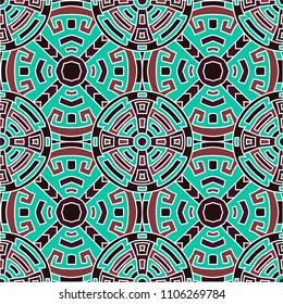 Semless pattern. Trendy colorful background with north american motifs for print or paper. Seamless color background with ethnic motifs for your design. Vector texture.