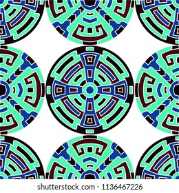 Semless pattern. Trendy colorful background with north american motifs for cover or textile. Seamless color background with ethnic motifs for your design. Vector texture.