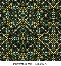 Semless pattern. Vintage color ethnic background with folk motifs for print or paper. Seamless color background with ethnic motifs for your design. Vector texture.