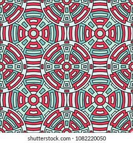Semless pattern. Vintage colorful background with north american motifs for cover or textile. Seamless color background with ethnic motifs for your design. Vector texture.