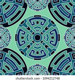Semless pattern. Vintage colorful background with north american motifs for banner or print. Seamless color background with ethnic motifs for your design. Vector texture.