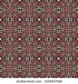 Semless pattern. Vintage colorful background with north american motifs for banner or print. Seamless color background with ethnic motifs for your design. Vector texture.