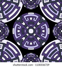 Semless pattern. Vintage colorful background with north american motifs for cover or textile. Seamless color background with ethnic motifs for your design. Vector texture.