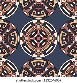 Semless pattern. Vintage colorful background with north american motifs for print or paper. Seamless color background with ethnic motifs for your design. Vector texture.