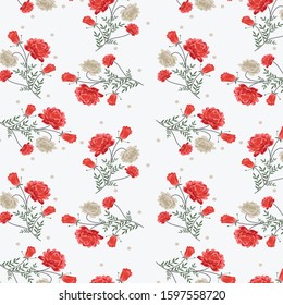 semless small vector flower design pattern  on  white     background