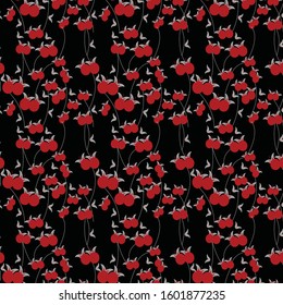 semless small vector flower design pattern  on  black   background