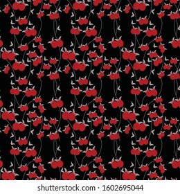 semless small vector flower design pattern  on  black   background