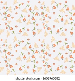 semless small vector flower design pattern  on white  background