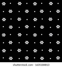 semless small vector flower design pattern  on  black   background
