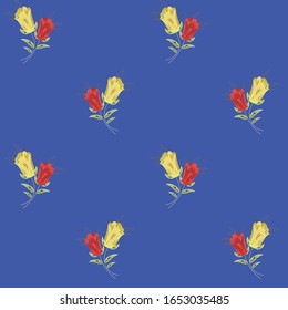 diseño de flor vectorial semilimitado en azul   fondo