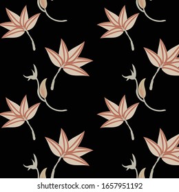 semless small vector flower design pattern  on  black    background