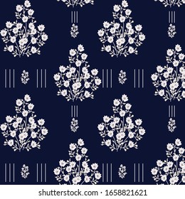 semantisches Blumenmuster aus kleiner Vektorillustration auf mariniertem Hintergrund