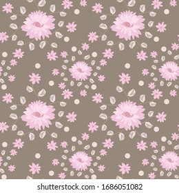 semless small vector flower design pattern  on ghra background