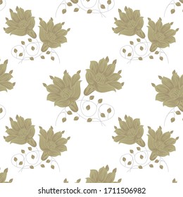 semless small vector flower design pattern  on white  background