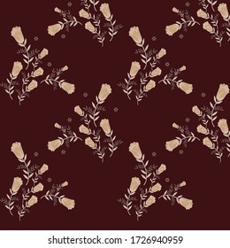 semless small vector flower design pattern  on red background