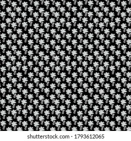 semless small vector flower design pattern  on black  background