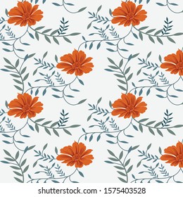 semless vector flower design pattern  on white   background