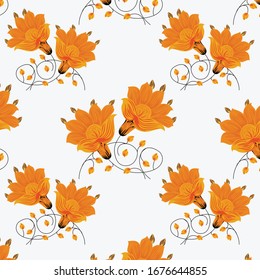 semless  vector flower design pattern  on  white     background