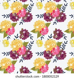 semless   vector flower design pattern  on white    background