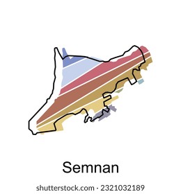 Semnan Highlighted on Iran Map, illustration design template