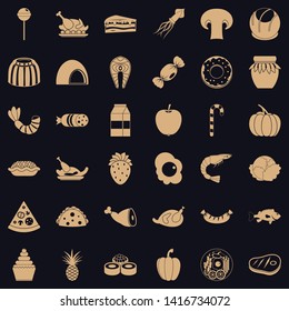 Semolina icons set. Simple set of 36 semolina vector icons for web for any design