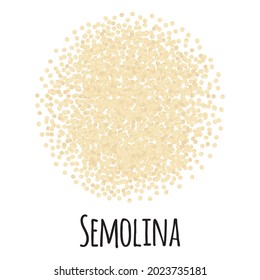 Semolina for template farmer market design, label and packing. Natural energy protein organic super food. Vector cartoon isolated illustration.