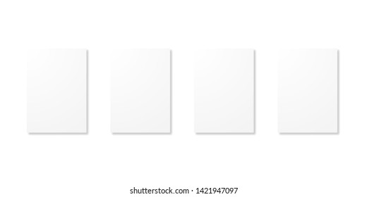 Semple banner template with shadows. A4 papers or mock up frame. Vertical realistic frames. EPS 10