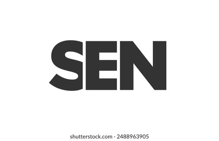 SEN logo design template with strong and modern bold text. Initial based vector logotype featuring simple and minimal typography. Trendy company identity ideal for businesses brand presence.