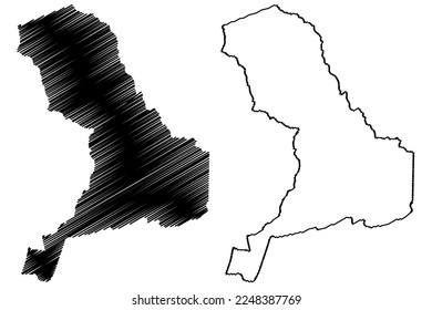 Senador Sa municipality (Ceará state, Municipalities of Brazil, Federative Republic of Brazil) map vector illustration, scribble sketch Senador Sá map