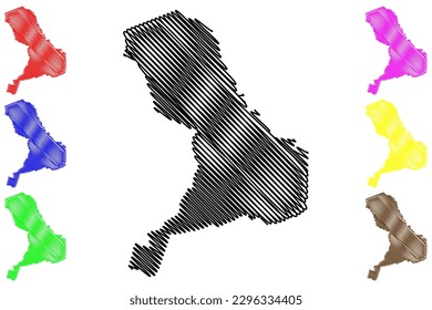 Senador Sa municipality (Ceará state, Municipalities of Brazil, Federative Republic of Brazil) map vector illustration, scribble sketch Senador Sá map